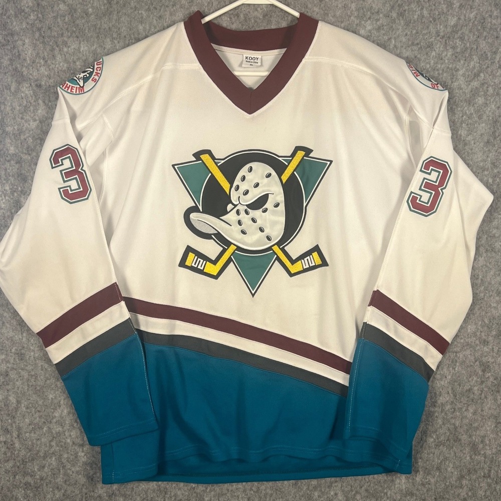 Mighty Ducks Goldberg 33 Kooy Hockey Jersey White XL Movie Replica
